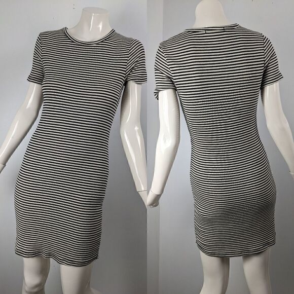 Brandy Melville striped black and white dress short sleeve mini One size - Picture 1 of 6